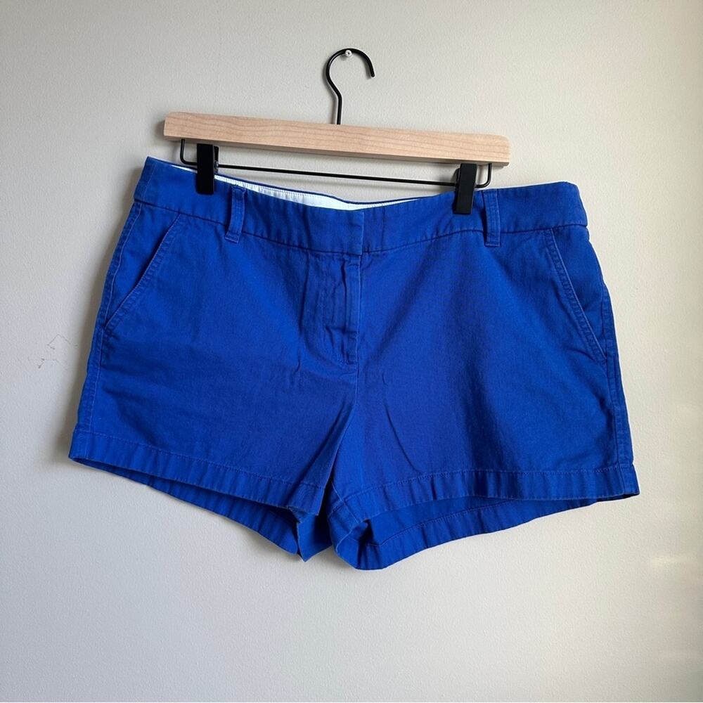 J. Crew Chino Shorts Women’s Size 14 Blue Cotton Casual Classic